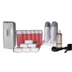 Kit épilation DUO -12x100 Cire à épiler - ROSE +250 BANDES- Huile